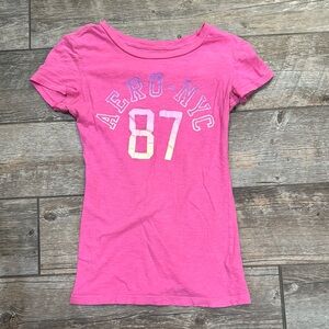 Aeropostale Pink Short Sleeve Tee Casual Sporty